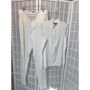 Capsule 121 Ivory 2pc Vest XL &‎ Wide Leg Pants Size L